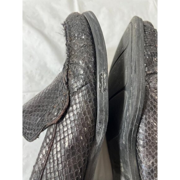 Apostrophe Ratler Leather Loafers 8 M snake print brown black - Picture 12 of 16